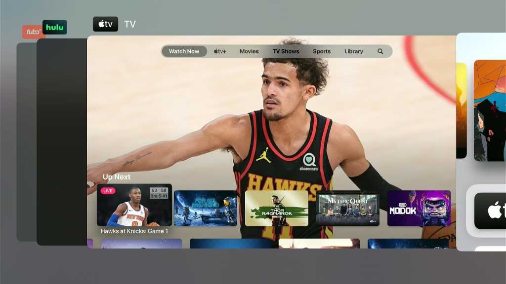 Apple TV's recent app switcher